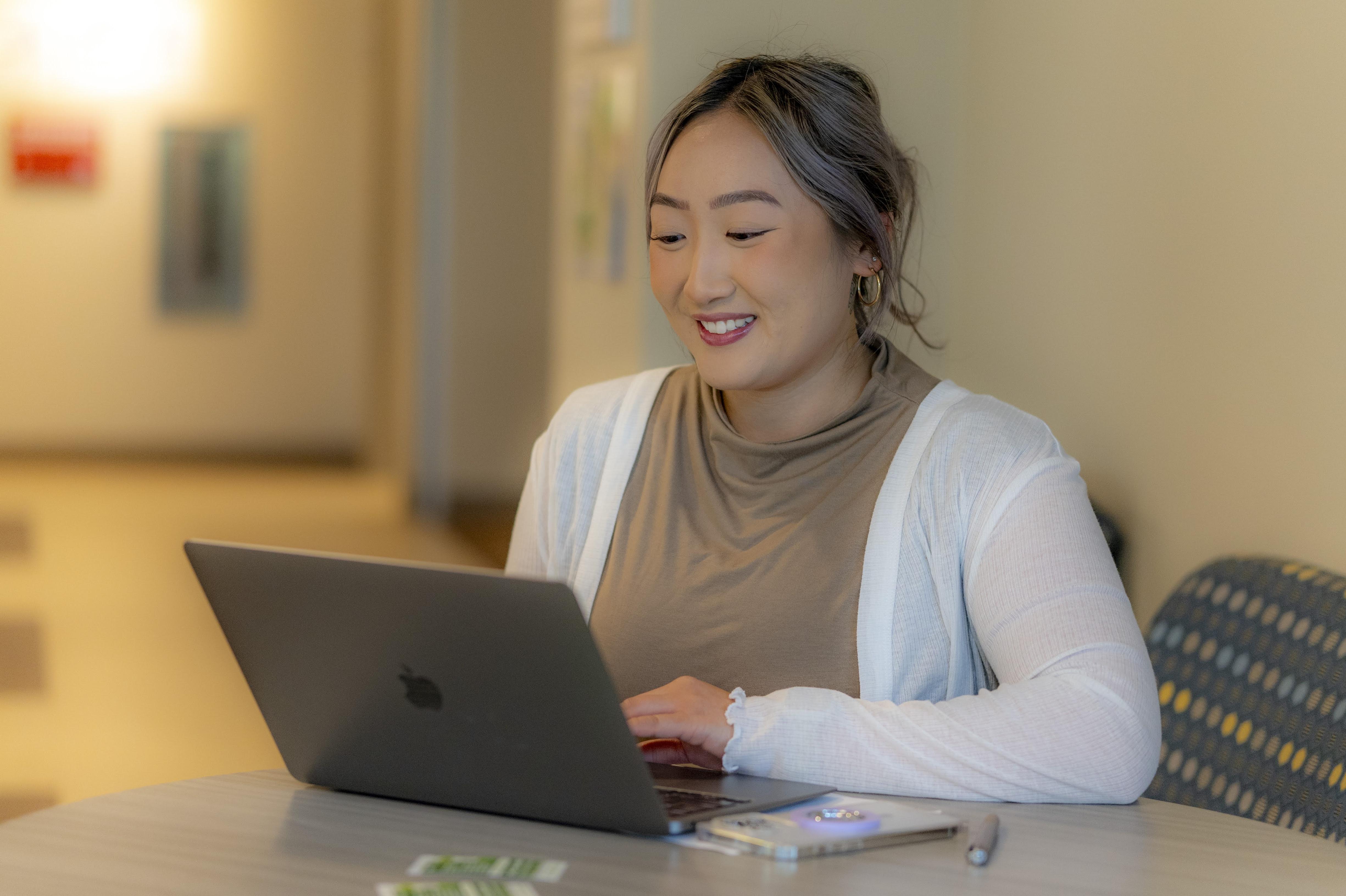 Student at laptop